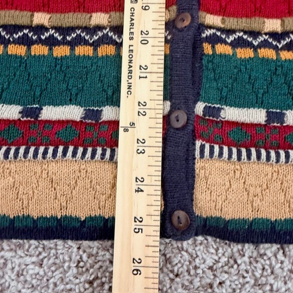 VINTAGE 1980s Ruff Hewn Cardigan‎ Multicolor Textured Sweater Women's Large - Picture 9 of 10